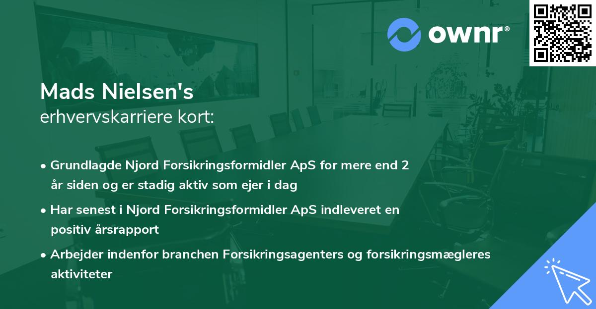 Mads Nielsen's erhvervskarriere kort