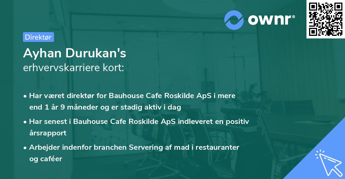 Ayhan Durukan's erhvervskarriere kort