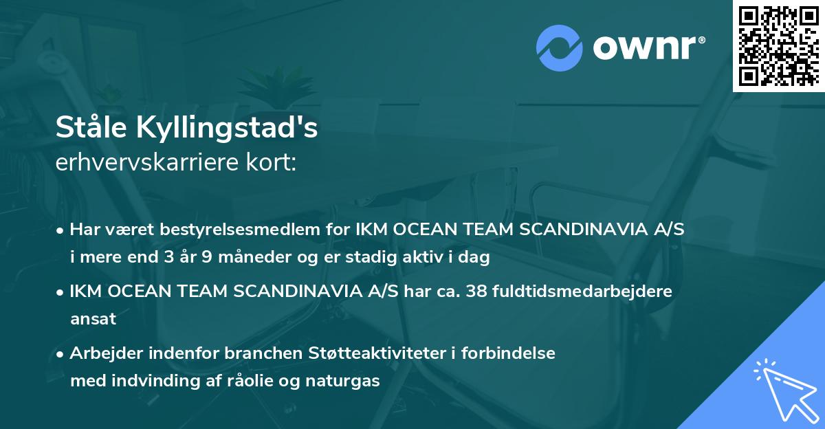 Ståle Kyllingstad's erhvervskarriere kort