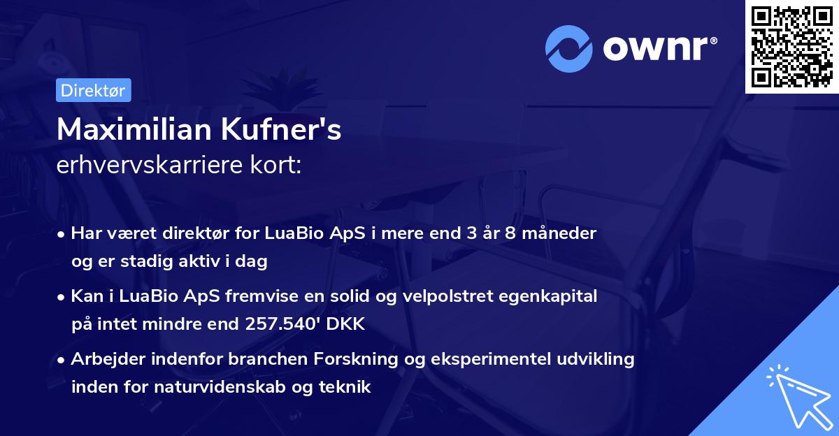 Maximilian Kufner's erhvervskarriere kort