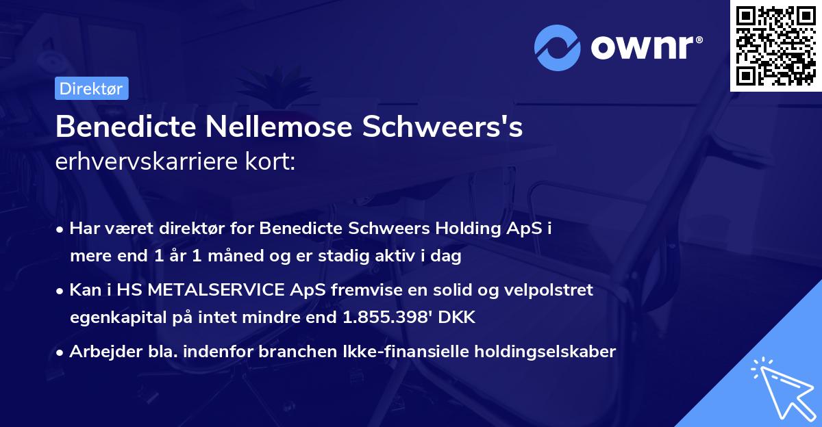 Benedicte Nellemose Schweers's erhvervskarriere kort