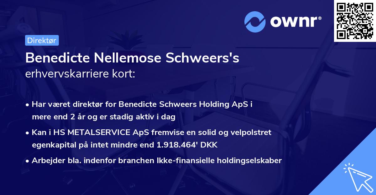 Benedicte Nellemose Schweers's erhvervskarriere kort