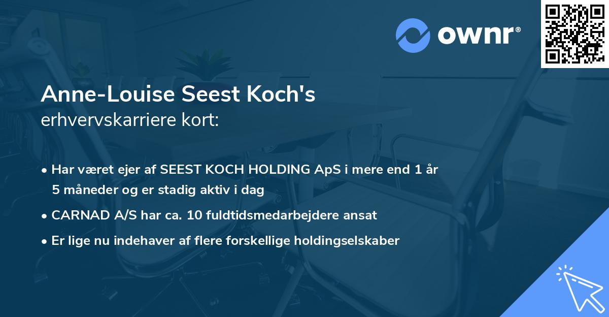 Anne-Louise Seest Koch's erhvervskarriere kort