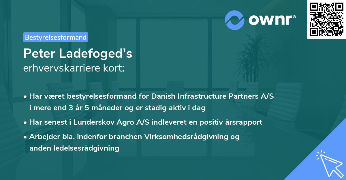 Peter Ladefoged's erhvervskarriere kort