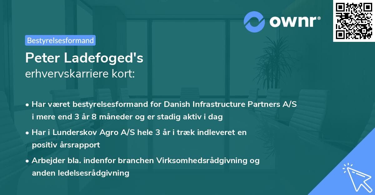 Peter Ladefoged's erhvervskarriere kort