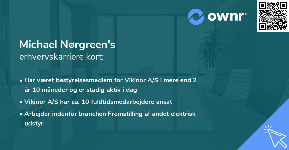 Michael Nørgreen's erhvervskarriere kort