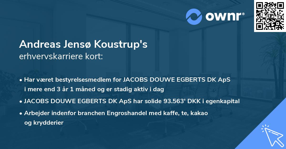 Andreas Jensø Koustrup's erhvervskarriere kort