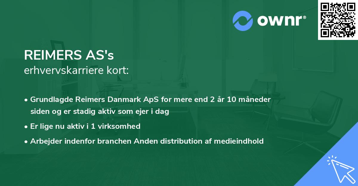 REIMERS AS's erhvervskarriere kort