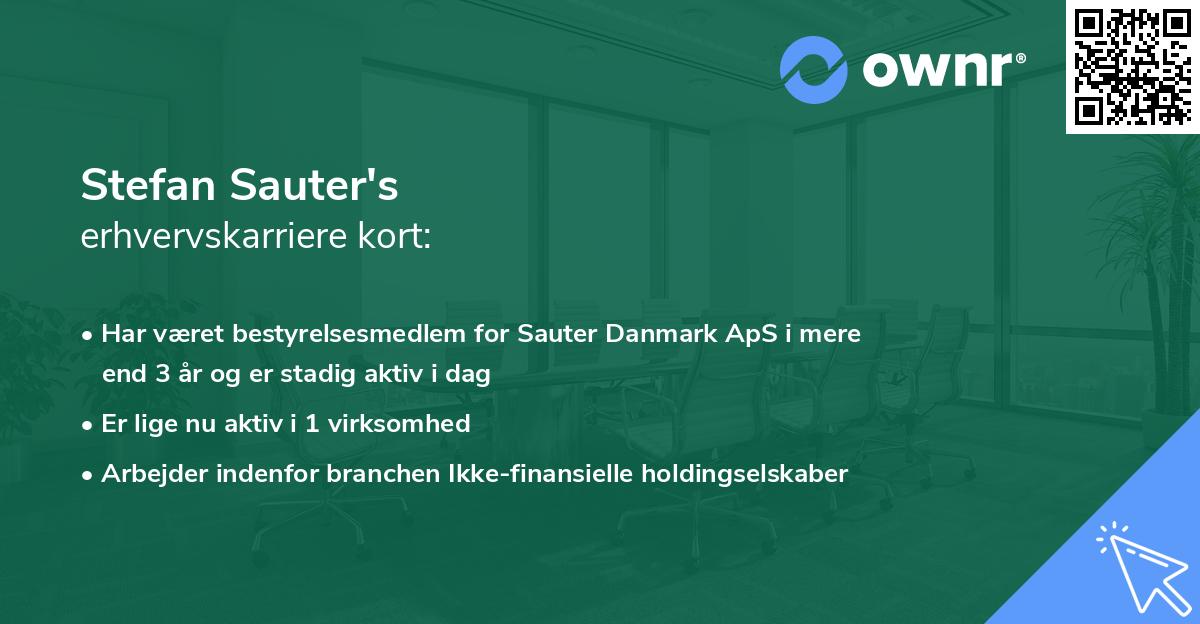 Stefan Sauter's erhvervskarriere kort