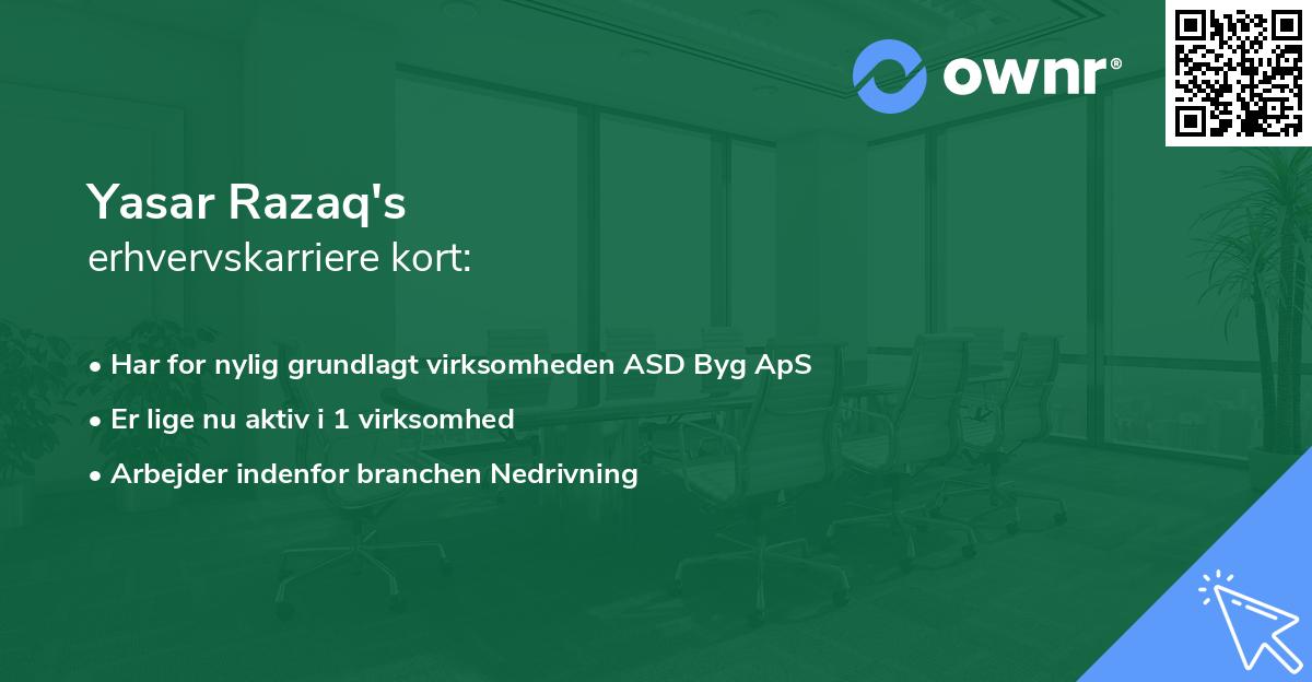 Yasar Razaq's erhvervskarriere kort