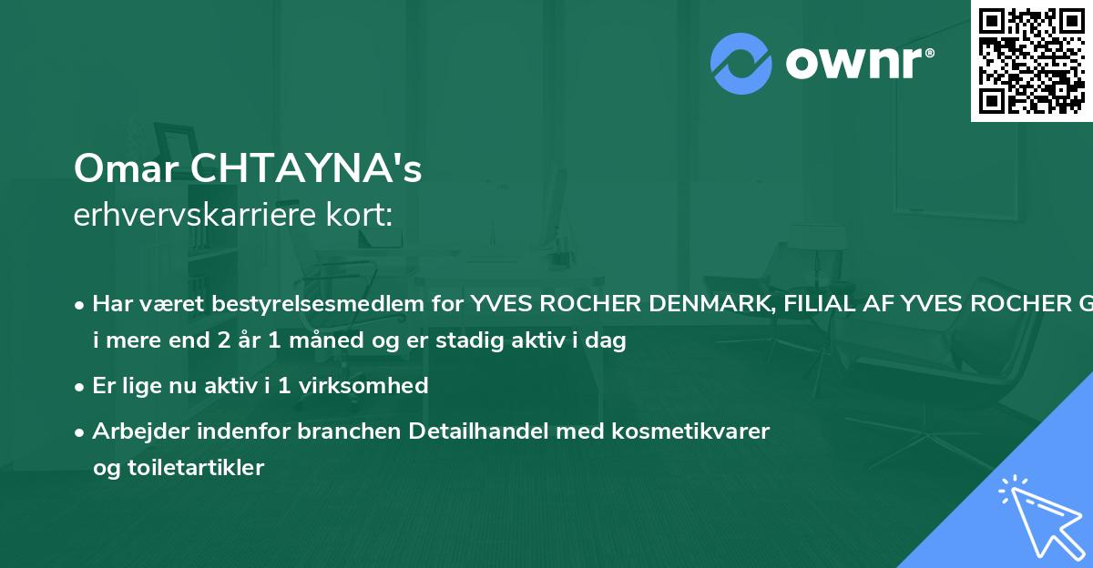 Omar CHTAYNA's erhvervskarriere kort