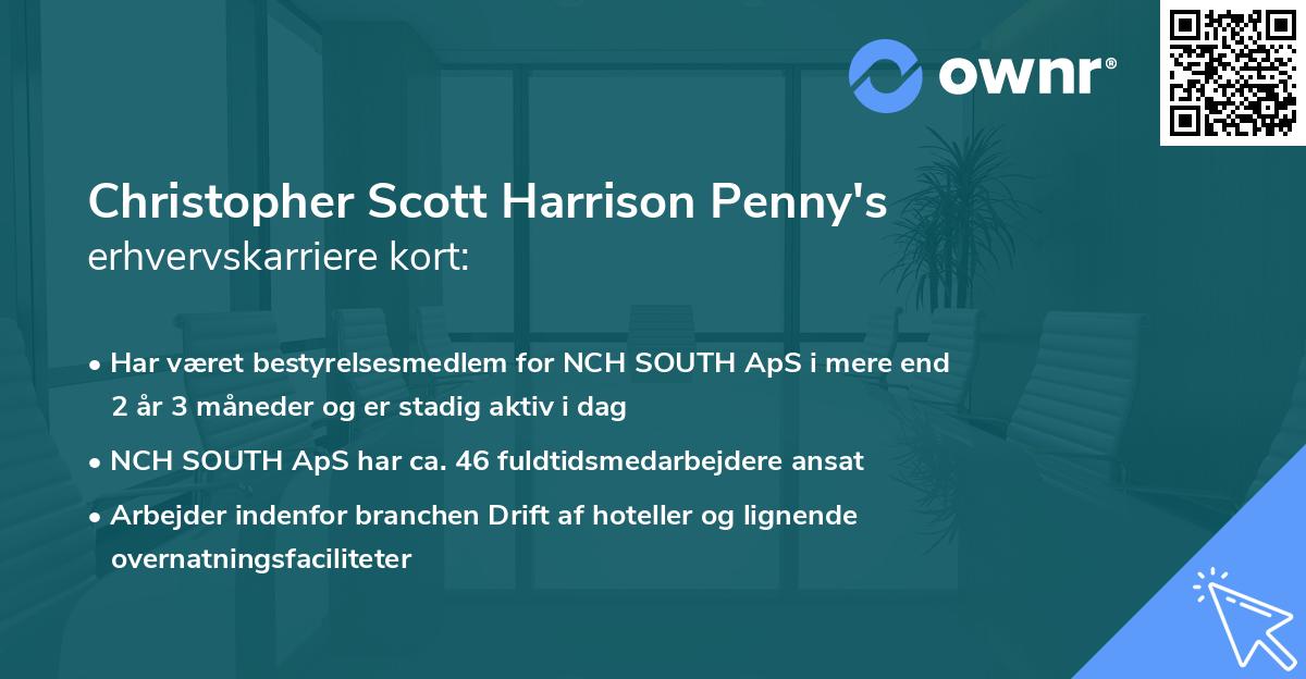 Christopher Scott Harrison Penny's erhvervskarriere kort