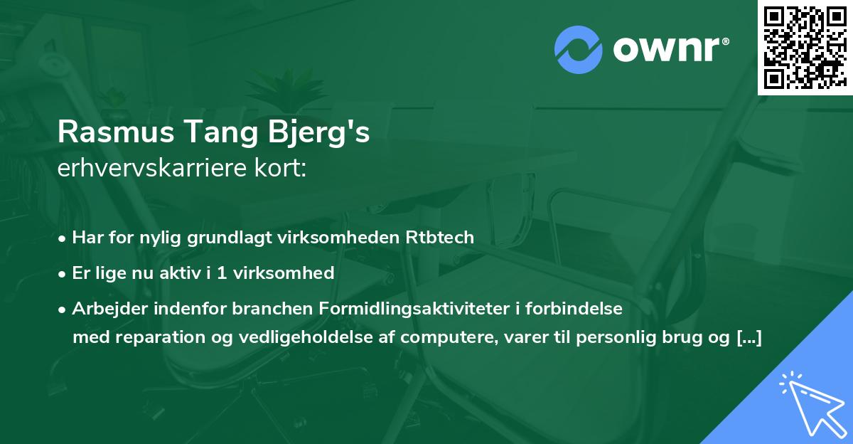 Rasmus Tang Bjerg's erhvervskarriere kort