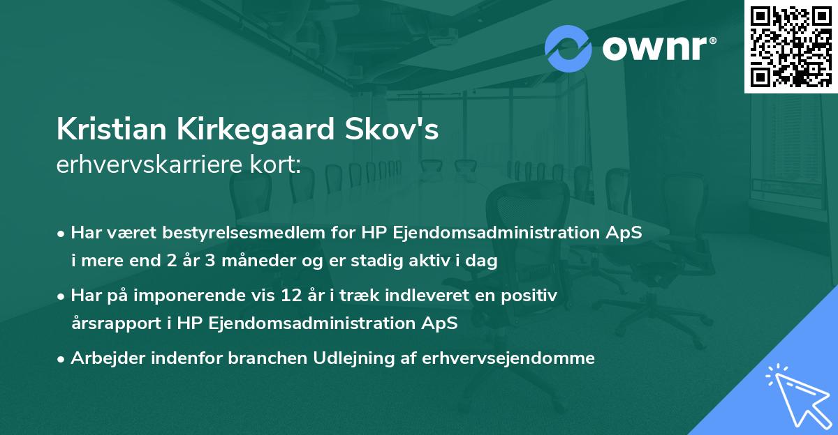 Kristian Kirkegaard Skov's erhvervskarriere kort