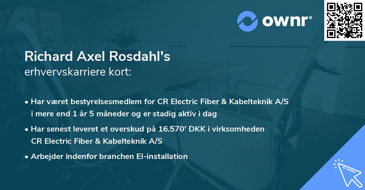 Richard Axel Rosdahl's erhvervskarriere kort