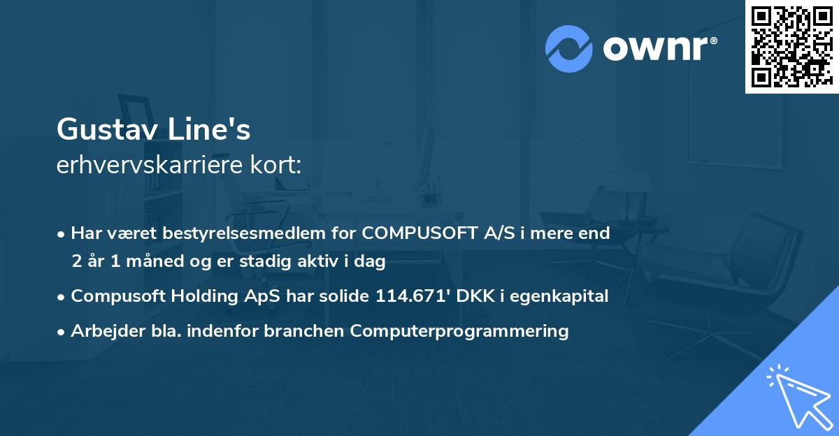 Gustav Line's erhvervskarriere kort