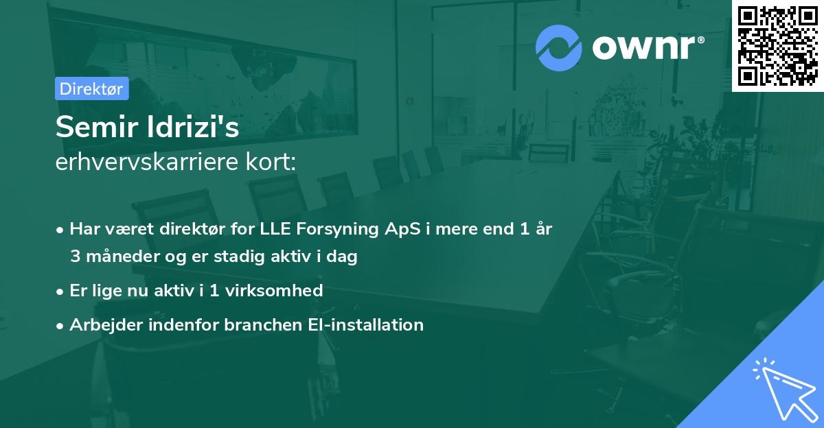Semir Idrizi's erhvervskarriere kort