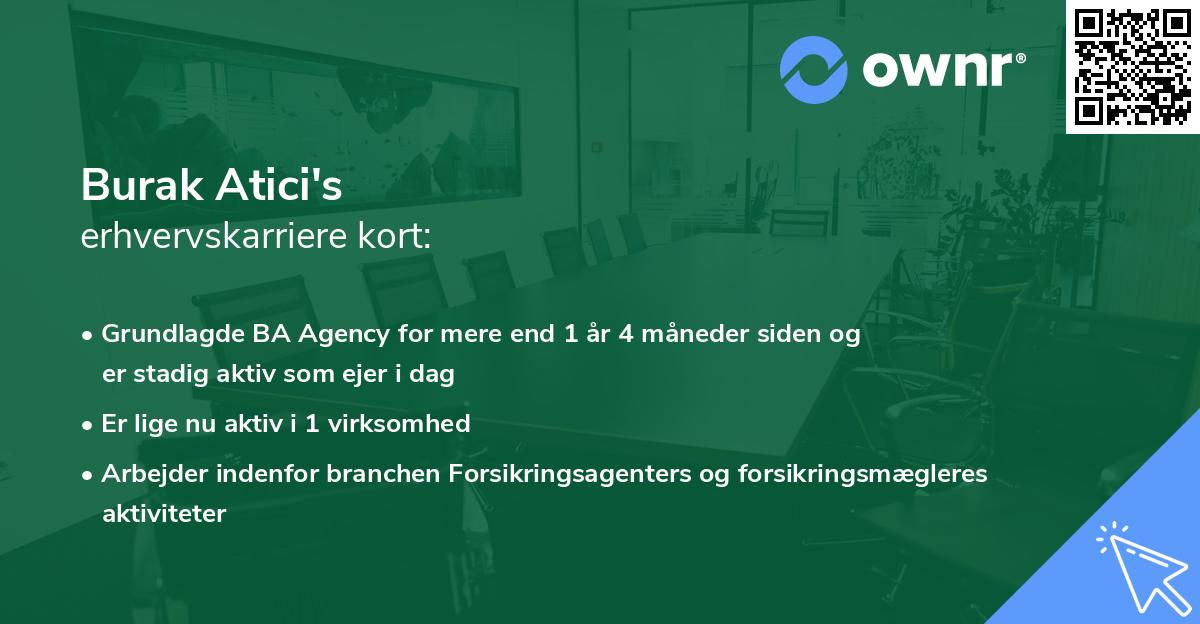 Burak Atici's erhvervskarriere kort