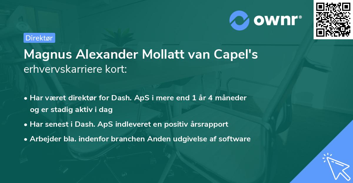 Magnus Alexander Mollatt van Capel's erhvervskarriere kort