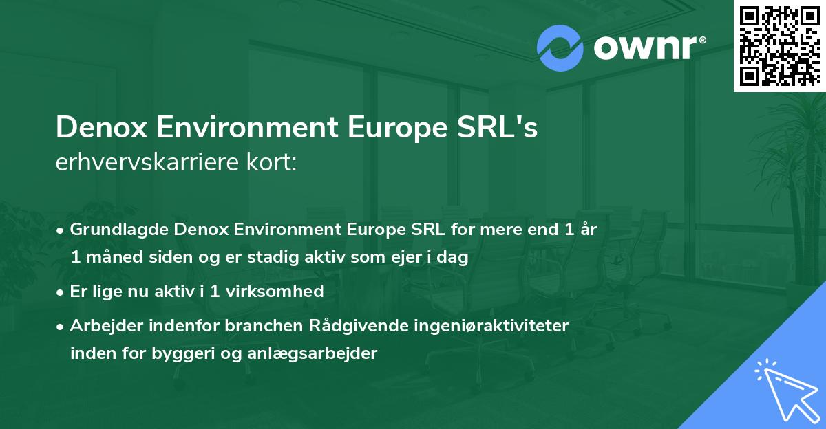 Denox Environment Europe SRL's erhvervskarriere kort