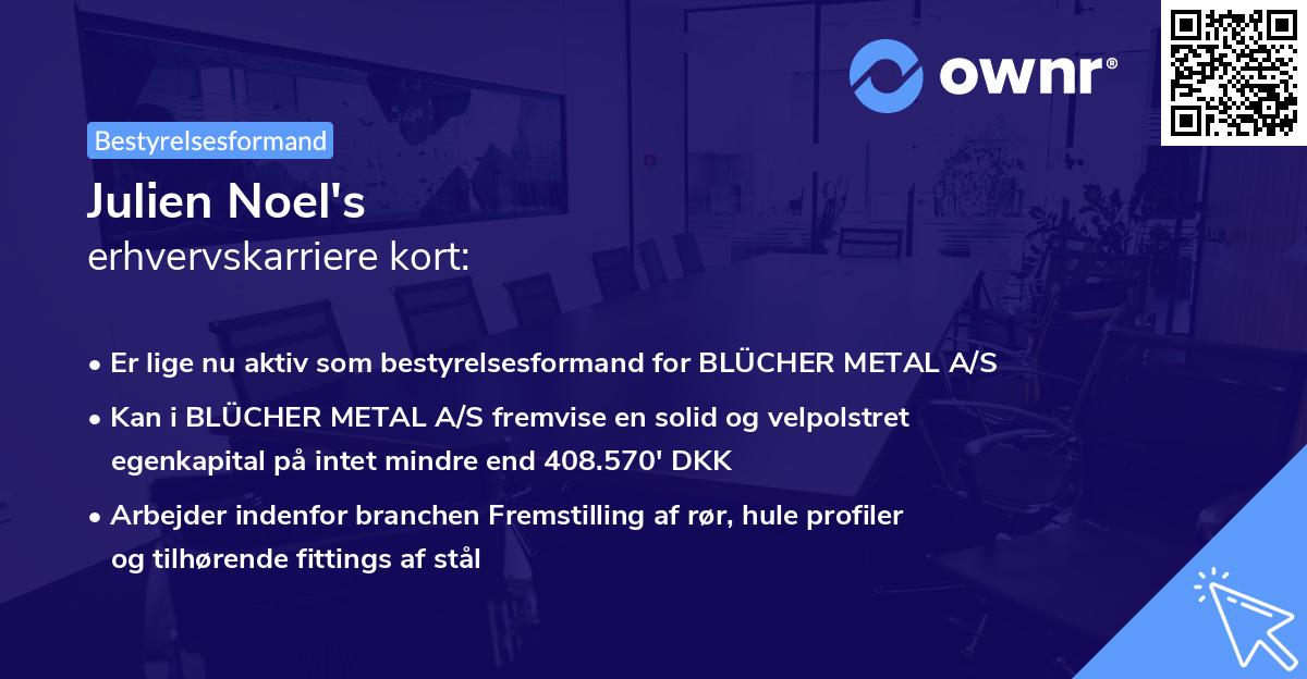 Julien Noel's erhvervskarriere kort