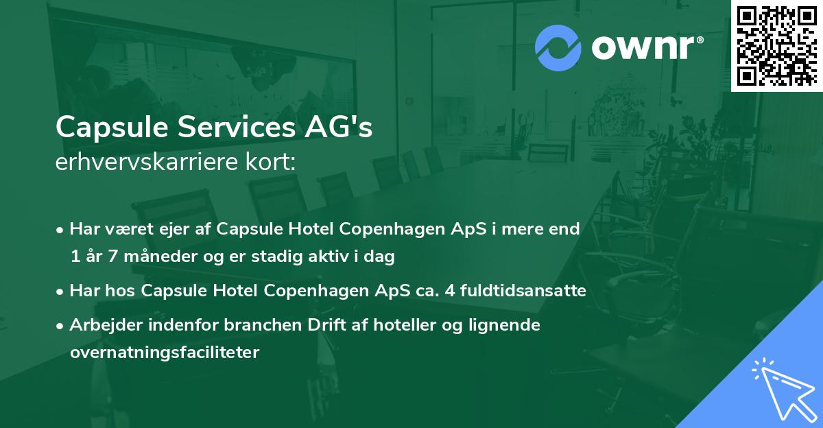 Capsule Services AG's erhvervskarriere kort