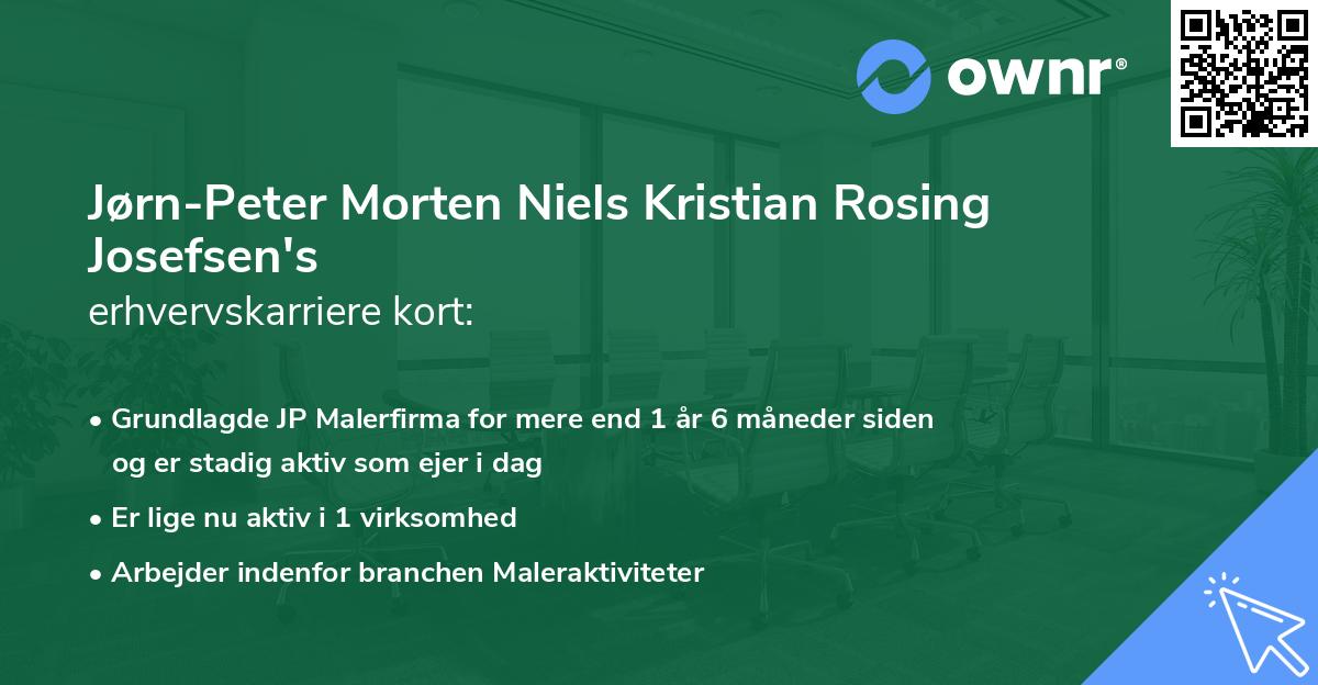 Jørn-Peter Morten Niels Kristian Rosing Josefsen's erhvervskarriere kort
