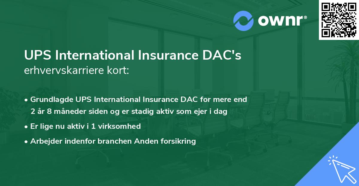 UPS International Insurance DAC's erhvervskarriere kort