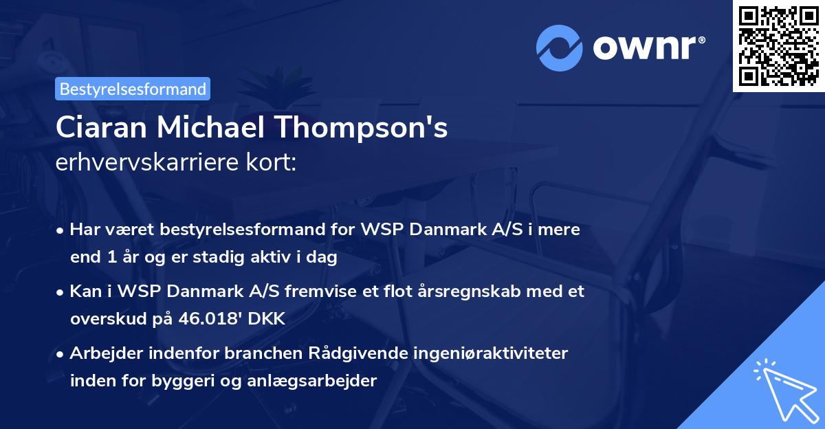 Ciaran Michael Thompson's erhvervskarriere kort