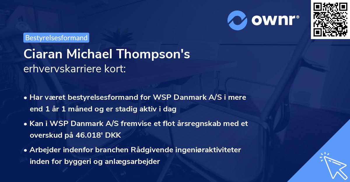 Ciaran Michael Thompson's erhvervskarriere kort
