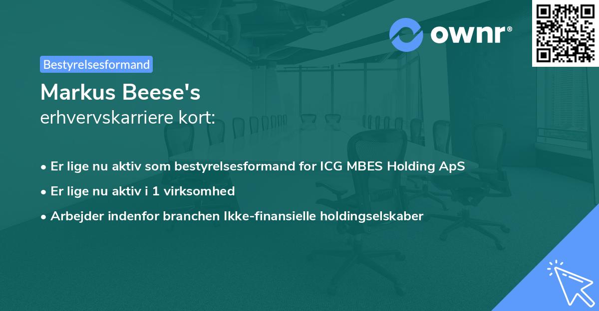 Markus Beese's erhvervskarriere kort