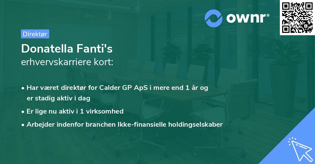 Donatella Fanti's erhvervskarriere kort