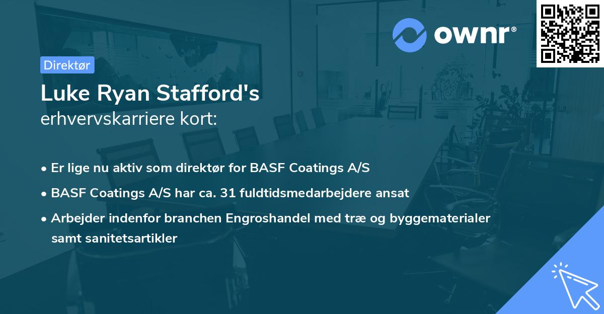 Luke Ryan Stafford's erhvervskarriere kort