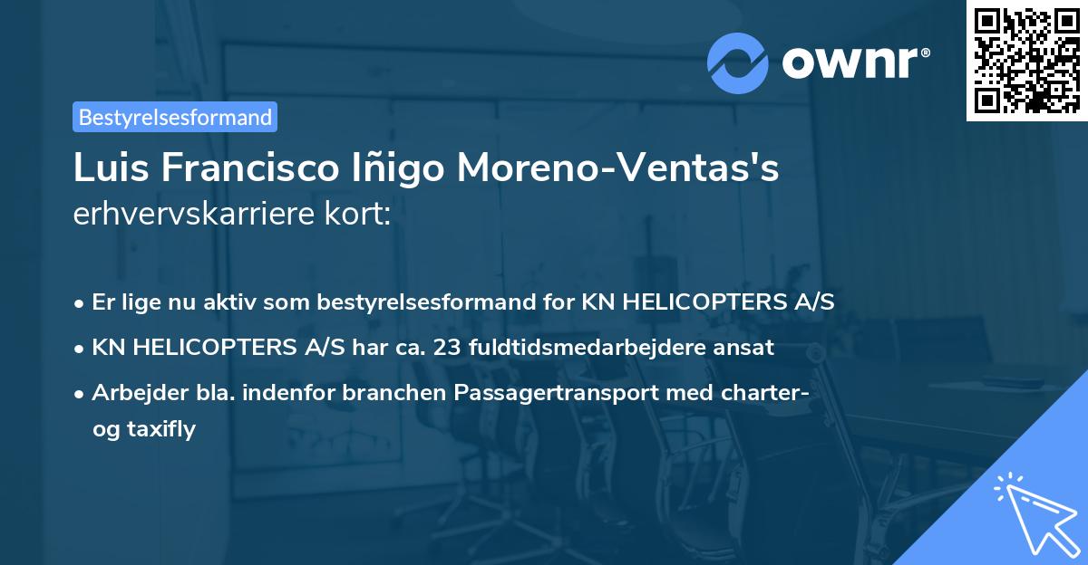 Luis Francisco Iñigo Moreno-Ventas's erhvervskarriere kort