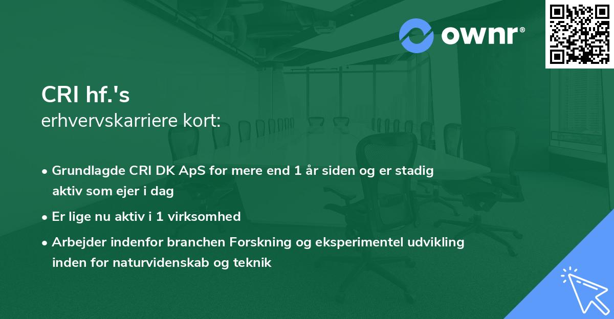 CRI hf.'s erhvervskarriere kort