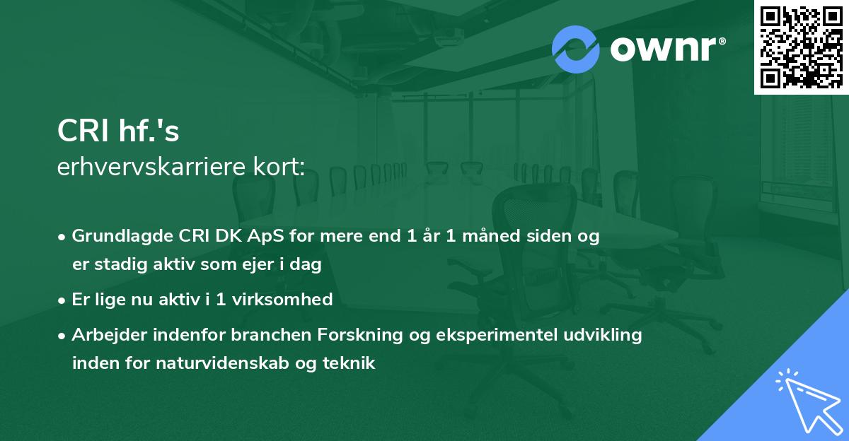 CRI hf.'s erhvervskarriere kort