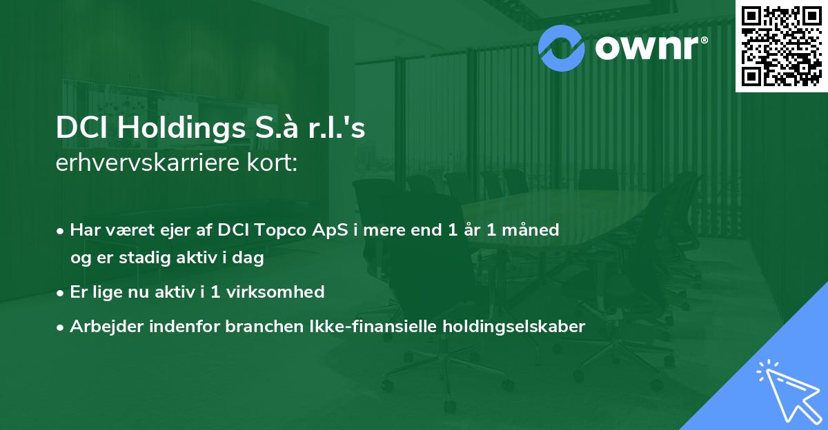 DCI Holdings S.à r.l.'s erhvervskarriere kort