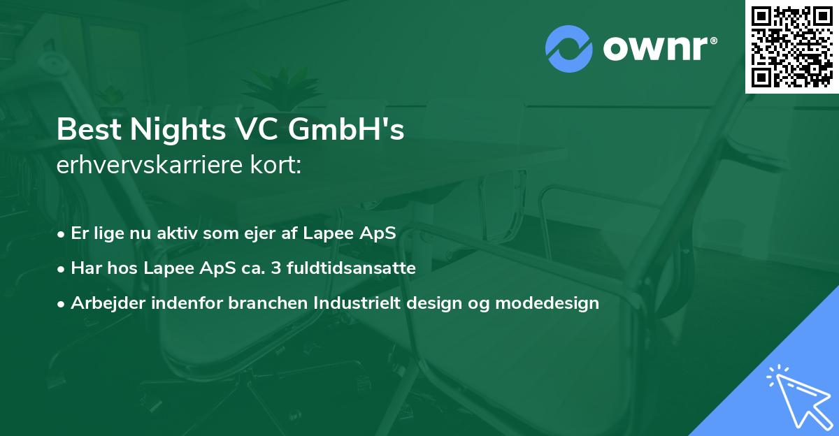 Best Nights VC GmbH's erhvervskarriere kort