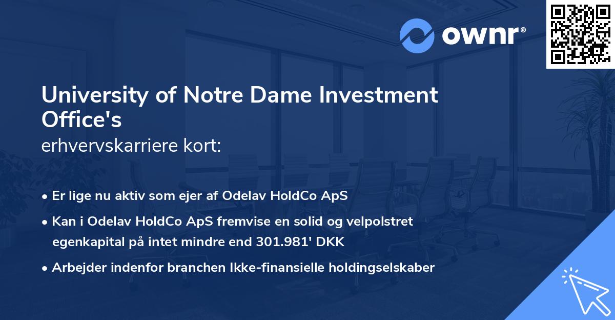 University of Notre Dame Investment Office's erhvervskarriere kort