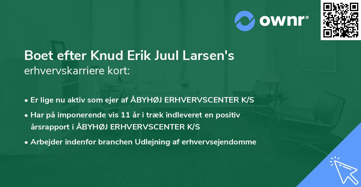 Boet efter Knud Erik Juul Larsen's erhvervskarriere kort