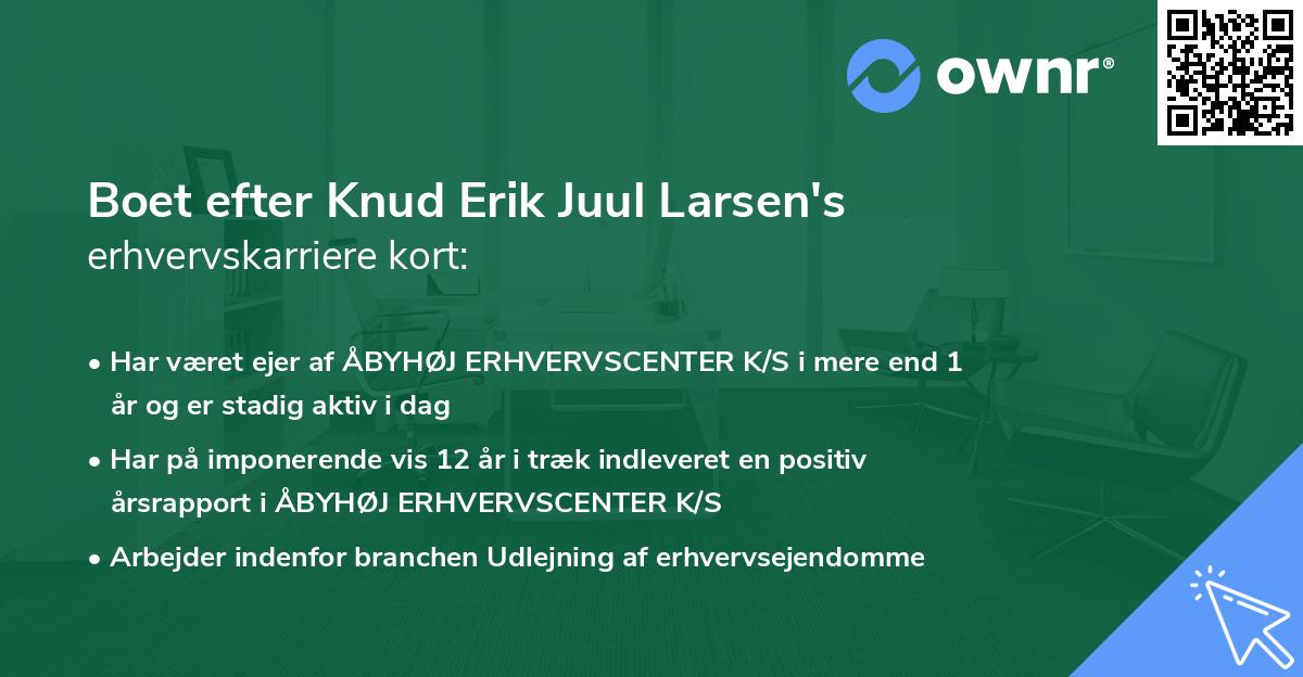 Boet efter Knud Erik Juul Larsen's erhvervskarriere kort
