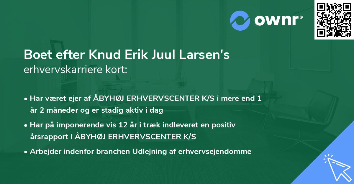 Boet efter Knud Erik Juul Larsen's erhvervskarriere kort