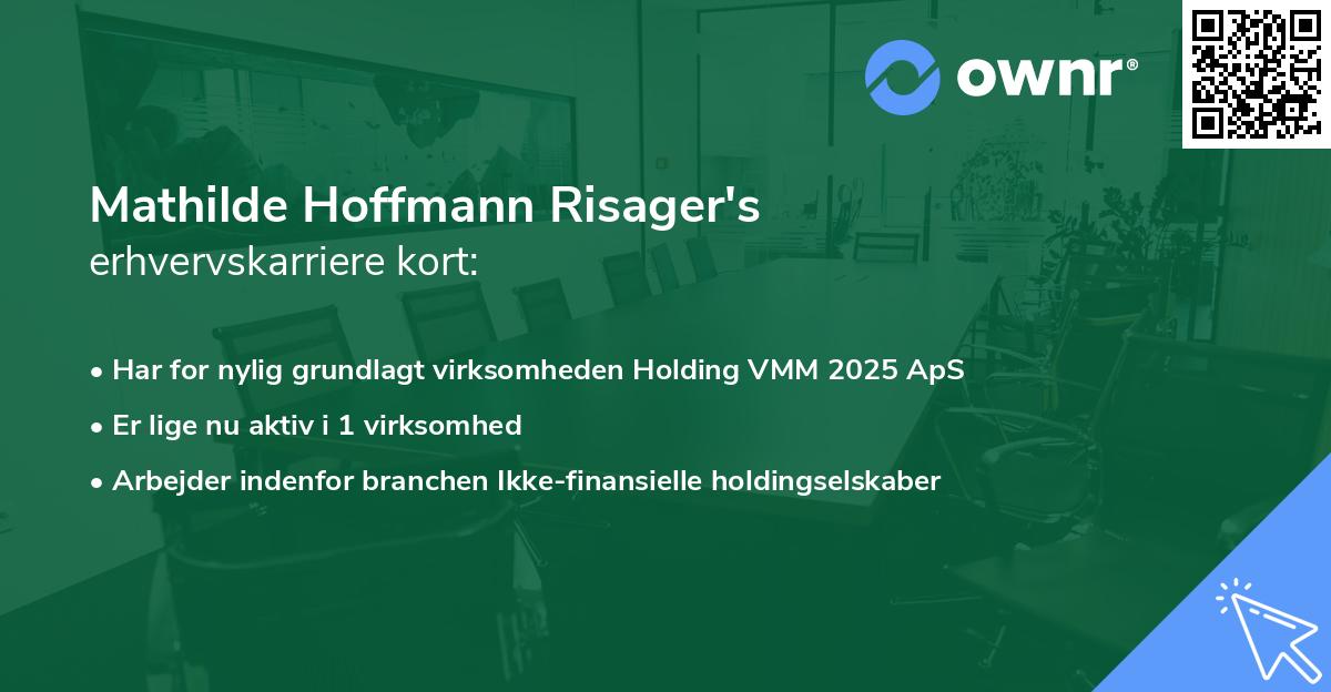 Mathilde Hoffmann Risager's erhvervskarriere kort