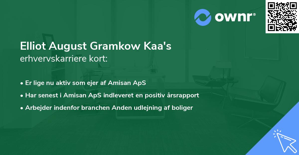 Elliot August Gramkow Kaa's erhvervskarriere kort