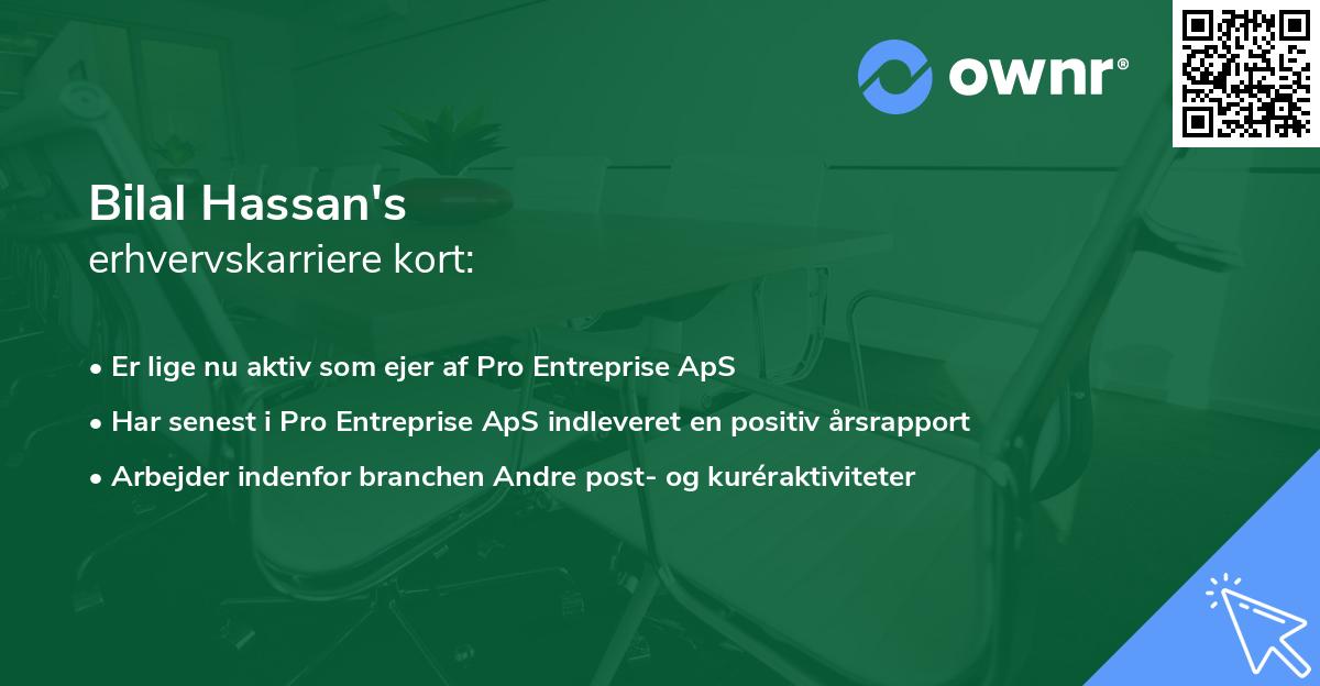 Bilal Hassan's erhvervskarriere kort