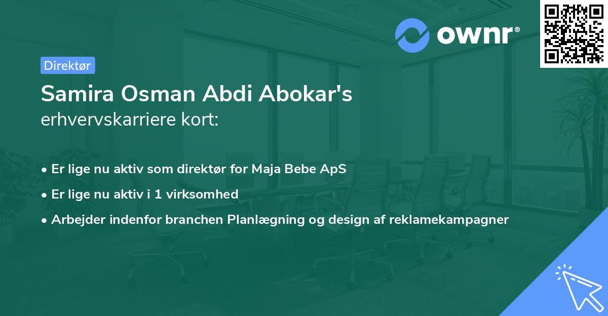 Samira Osman Abdi Abokar's erhvervskarriere kort