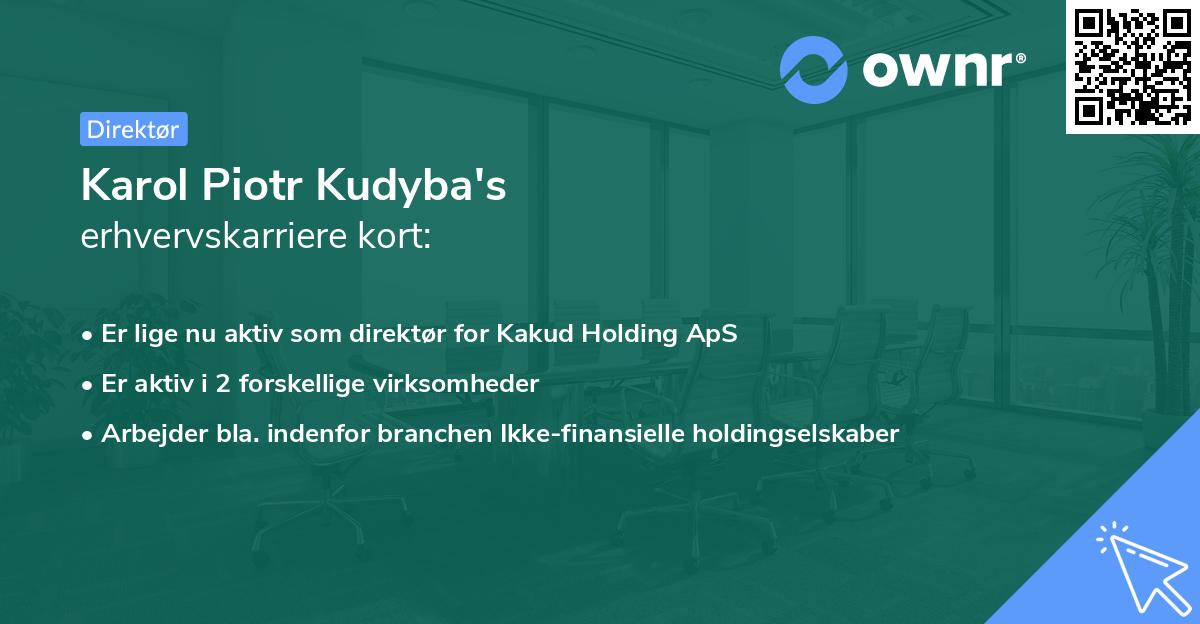 Karol Piotr Kudyba's erhvervskarriere kort