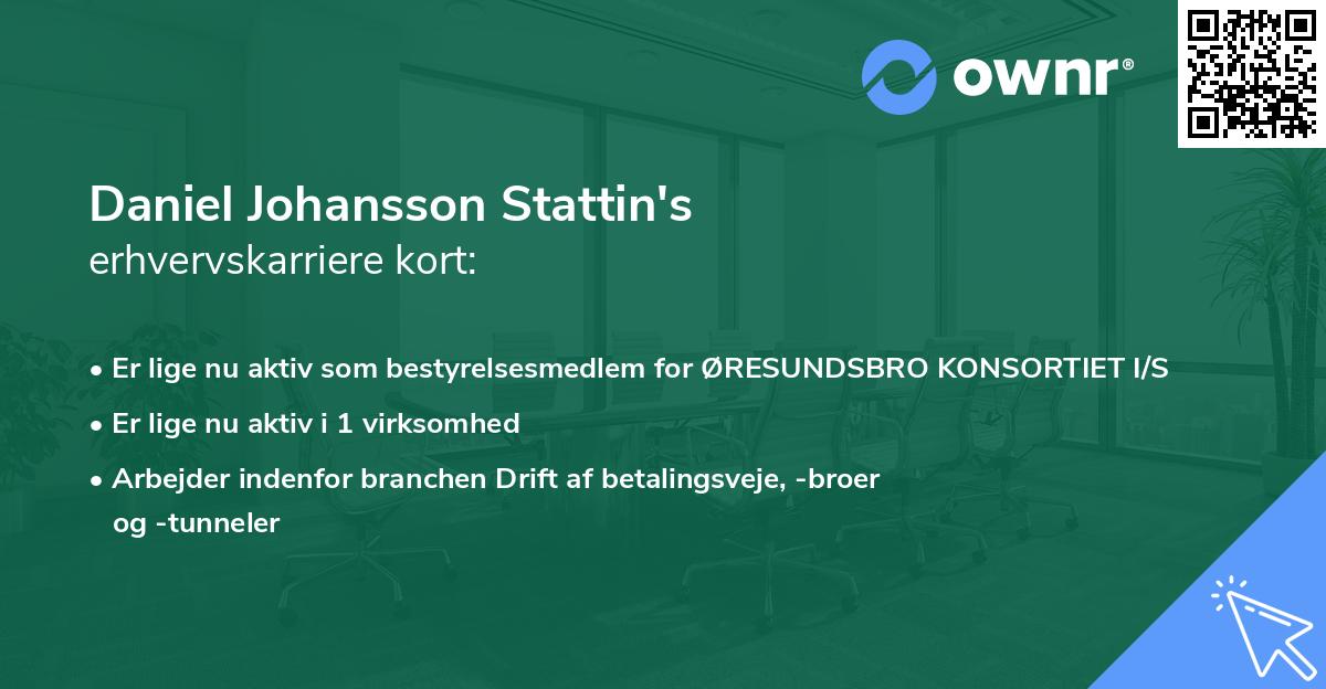 Daniel Johansson Stattin's erhvervskarriere kort