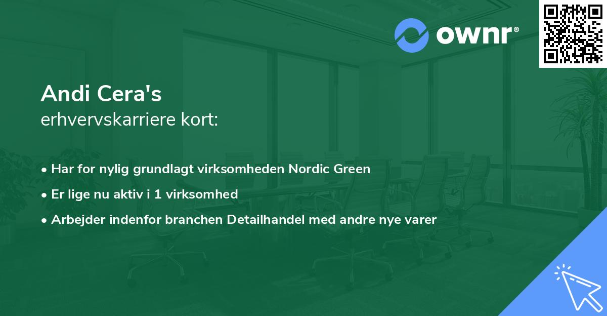 Andi Cera's erhvervskarriere kort
