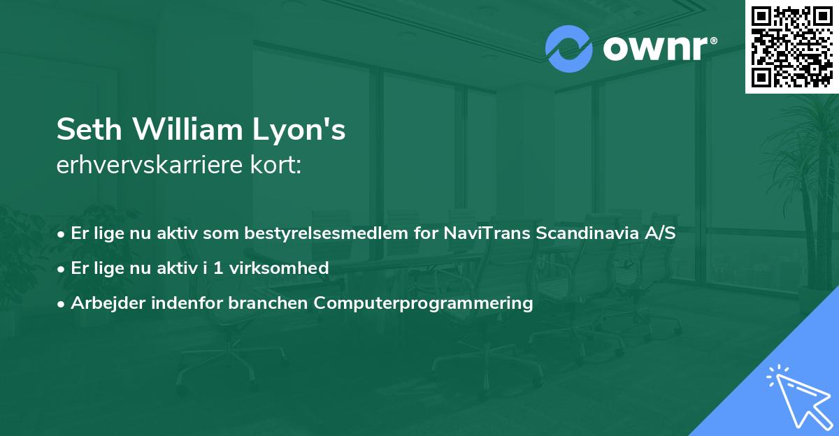 Seth William Lyon's erhvervskarriere kort
